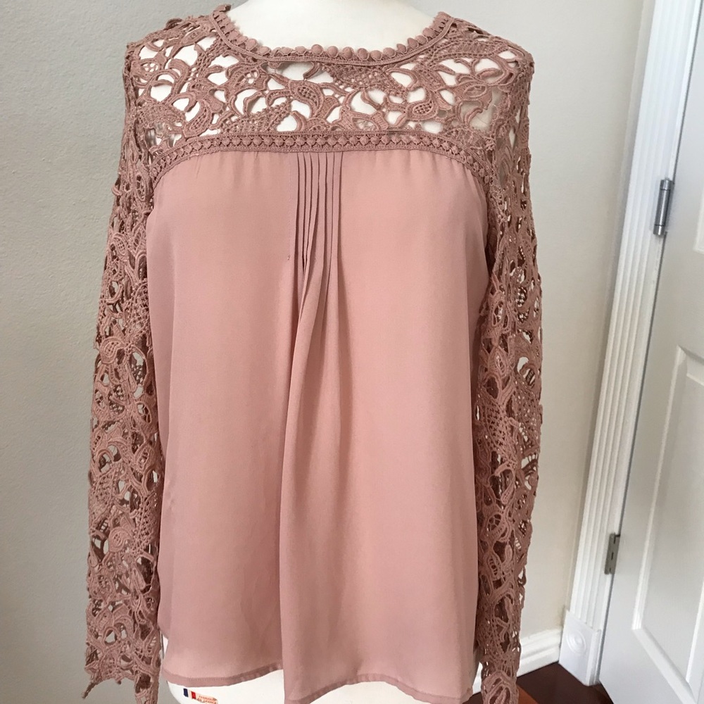 Unique Blouse With Lace Collar and Arms